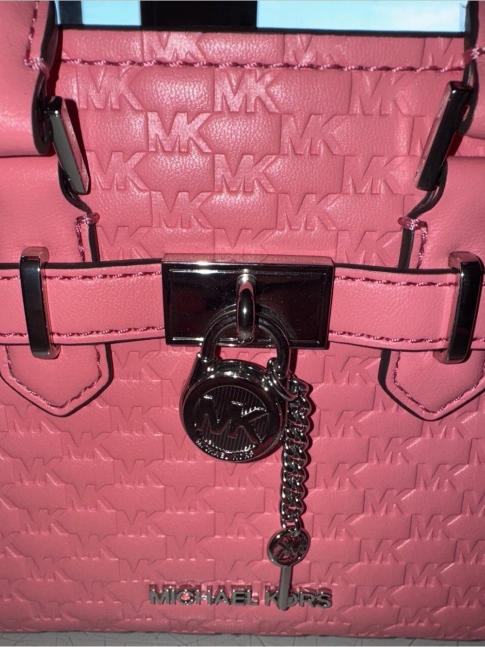 Michael Kors Pink Embossed Leather Mini Satchel with Charm - Picture 10 of 12